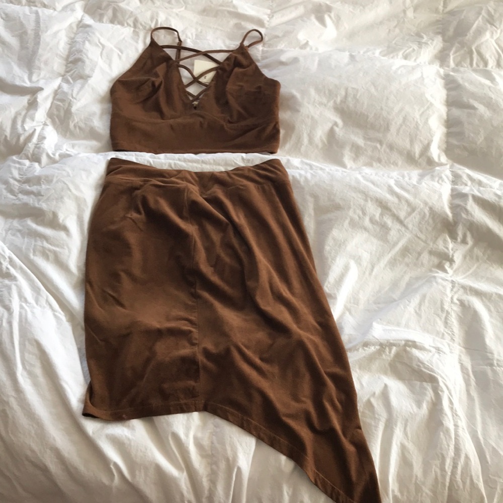Two piece suede set